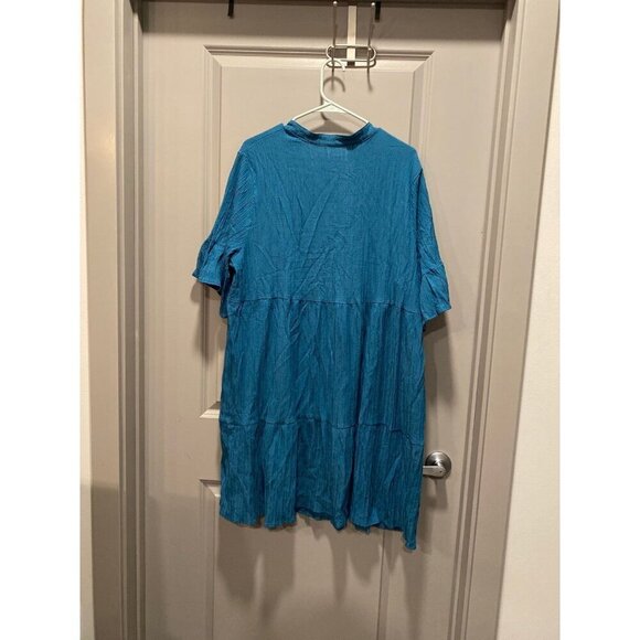 Teal Button Down Tiered Sundress 2XL NWT - Picture 4 of 4